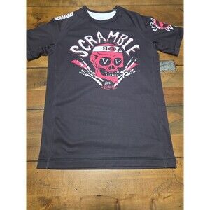 Scramble VV for Victory Rash Guard Small  Black BJJ Jiu Jitsu MMA Compression